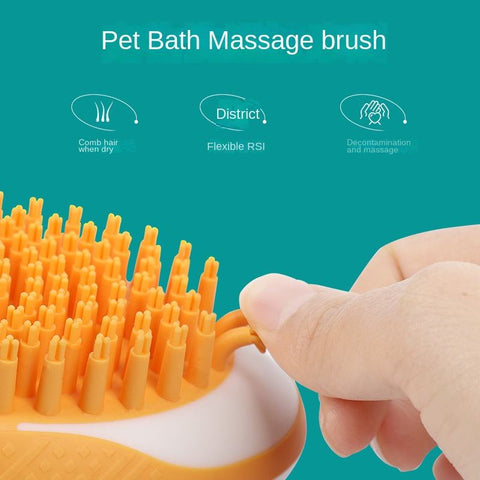 Dog Cat Bath Brush 2-in-1 Pet SPA Massage Comb Soft Silicone Pets Shower Hair Grooming Cmob Dog Cleaning Tool Pet Products Daring Pet