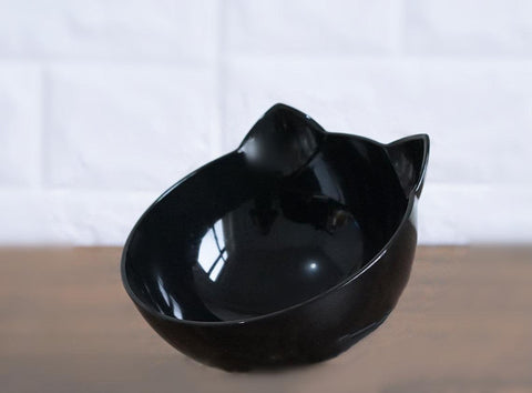 New Inclined Food Cat Ear Oblique Mouth Transparent Single Pet Bowl - Daring Pet